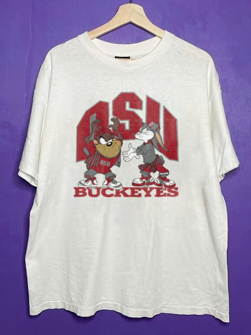 Vintage Ohio State Buckeyes Looney Tunes Football Shirt, Ohio State University
